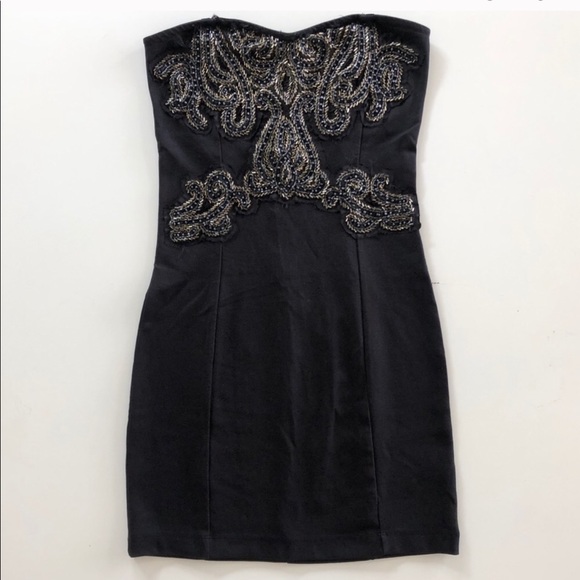 Free People Strapless Bodycon Beaded Dress Mini - Picture 4 of 7